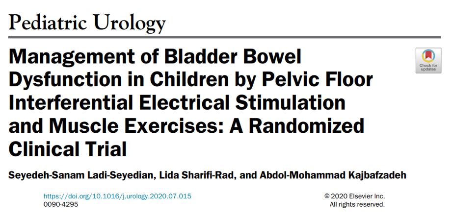 Tratamento da disfunção fecal e urinária em crianças com estimulação elétrica interferencial do assoalho pélvico e exercícios musculares – um ensaio clínico randomizado