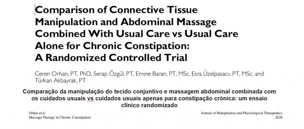 Comparação da manipulação do tecido conjuntivo e massagem abdominal combinada com os cuidados usuais vs cuidados usuais apenas para constipação crônica – um ensaio clínico randomizado