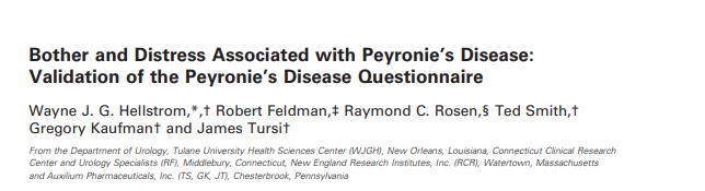 Inquietação e sofrimento associados à doença de Peyronie – validação do questionário da doença de Peyronie